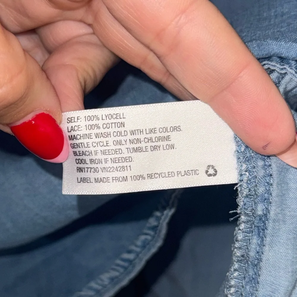 Light Blue Lace Cap Sleeve Top - Picture 6 of 6